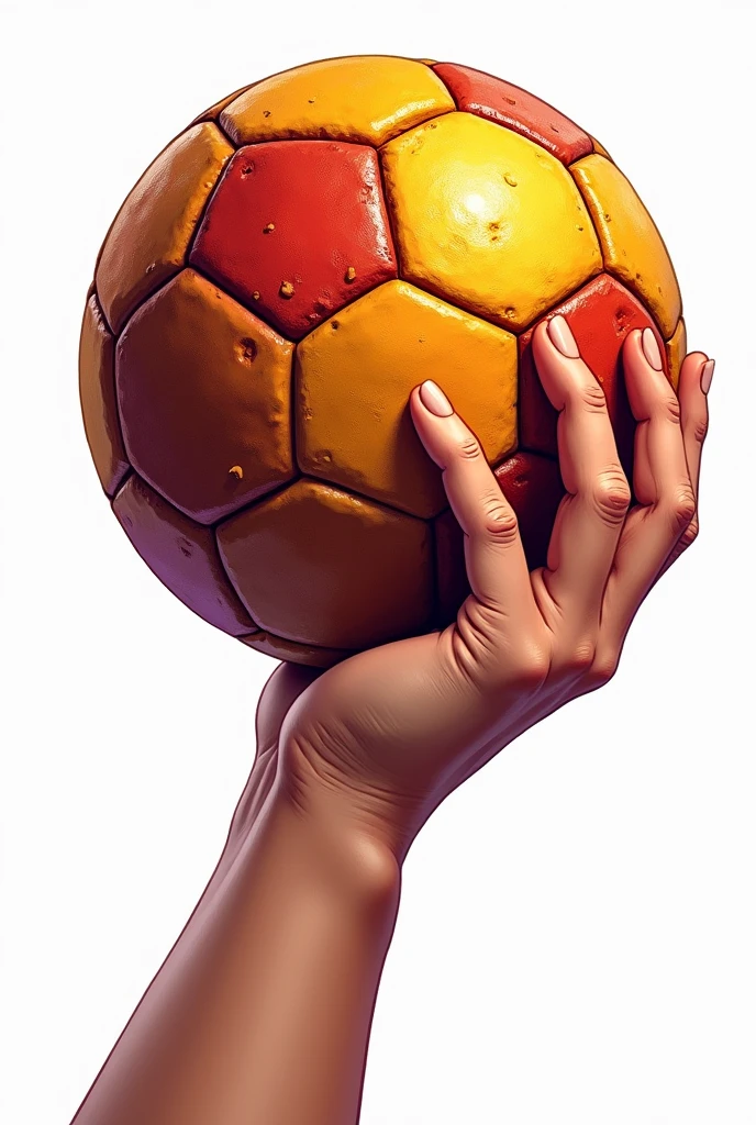 a hand holding a handball, PNG drawing, Background transparent