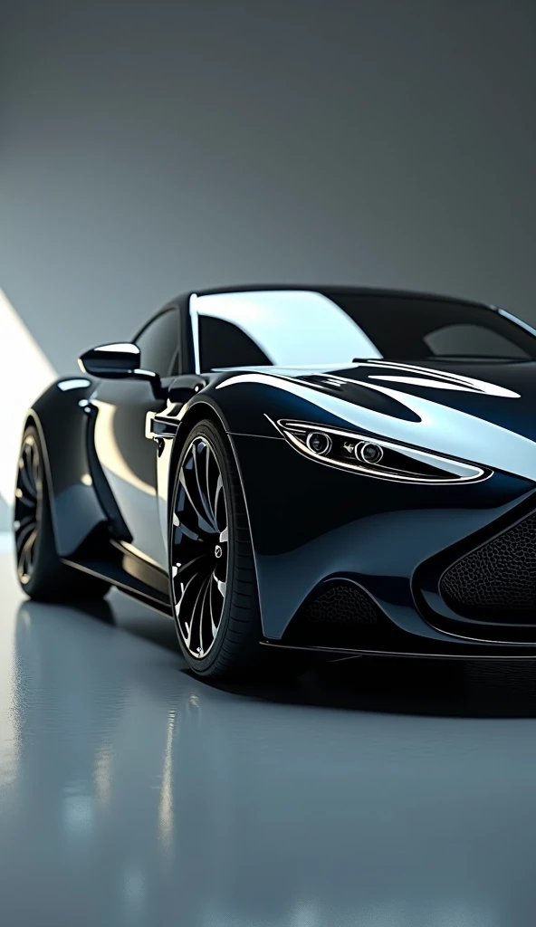 realistic 8k car, highly detailed car, photorealistic car, cinematic lighting, dramatic lighting, studio lighting, volumetric lighting, HDR, 8K resolution, hyper detailed, sharp focus, intricate details, chrome shiny reflections, glossy paint, flawless finish, pristine condition, dynamic composition, dramatic angle, low angle view, ground level perspective, clean background, minimalist background, seamless blend of car and background