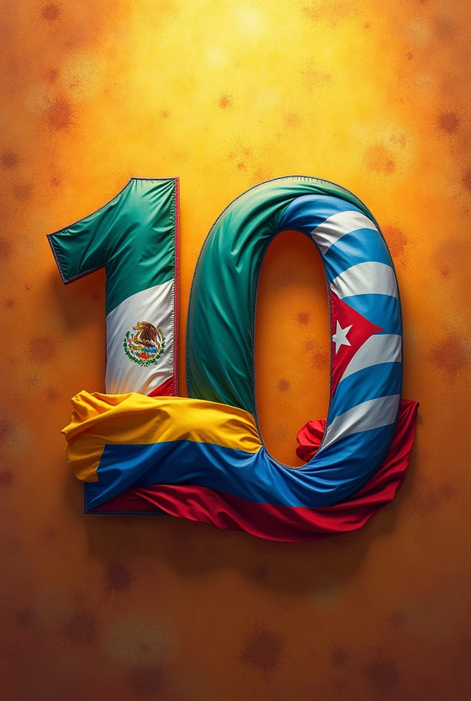 10th anniversary image with Mexican flag, argentina, guatemala, Paraguay, venezuela, Chile and Cuba