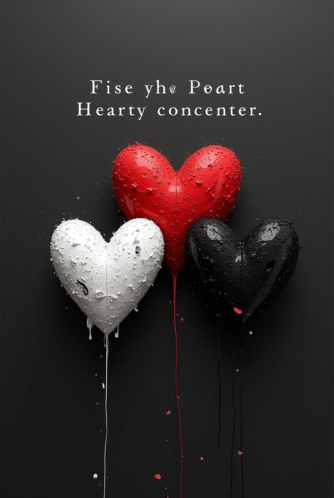 Letters that say what do you think if we meet in black and white with three hearts, one white, one red and one black, and below that says the fantasy BM