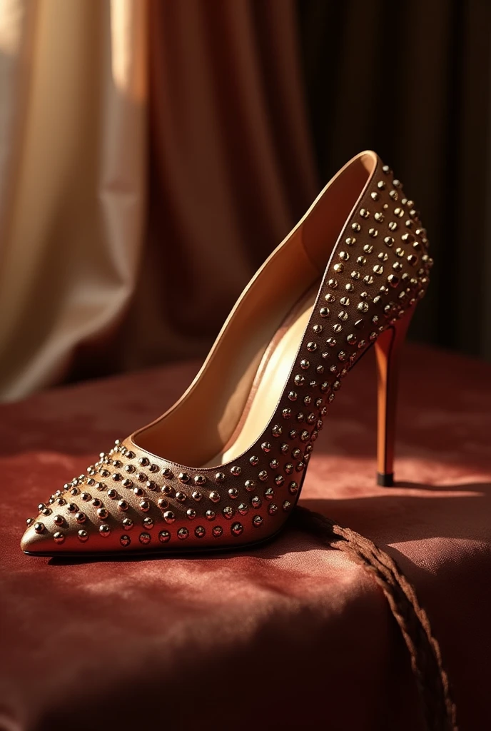 A luxurious studded pump shoe 