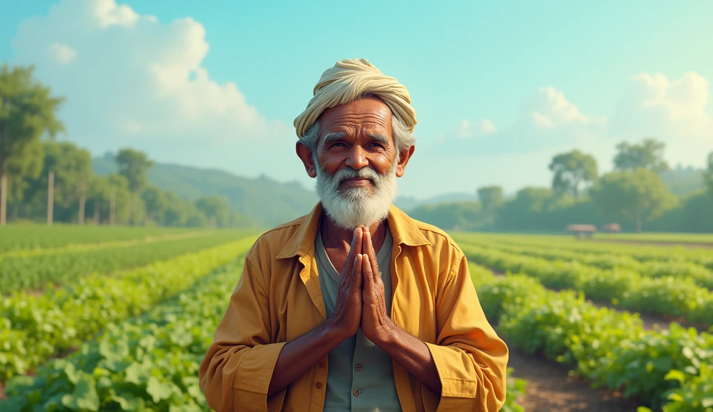  भारतीय किसान एक आदमी का धन्यवाद देता है