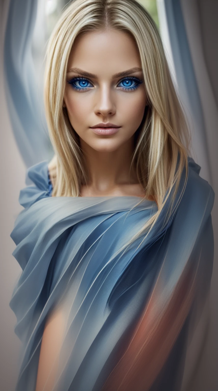 uma mulher com blue colored eyes e longos cabelos loiros, blue colored eyes celestes, blue colored eyes perfeitos, blue colored eyes vívidos, blue colored eyes cristalinos, blue colored eyes, blue colored eyes e cabelos loiros, cabelo loiro blue colored eyes, blue colored eyes intensos, Cabelo loiro e blue colored eyes, striking blue colored eyes, blue colored eyes azuis, cabelo loiro blue colored eyes, blue colored eyes, blue colored eyes