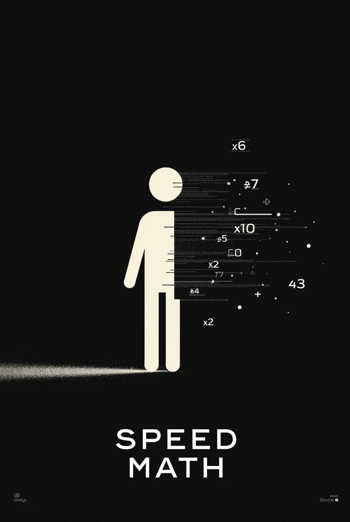 Create a poster Speed Math minimalist black