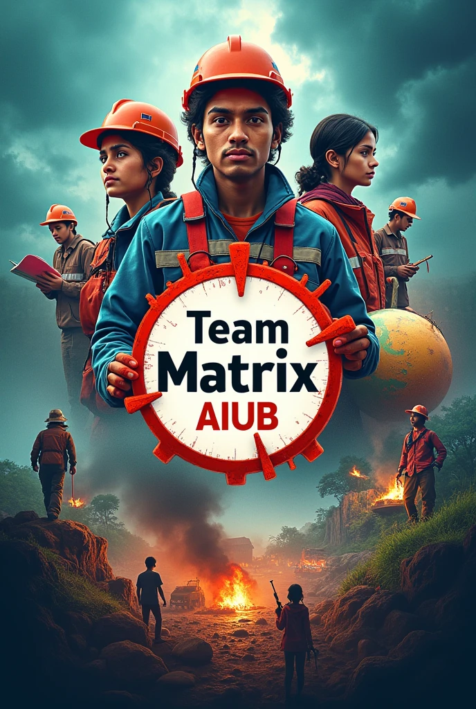 name:team matrix-aiub
it is bangladeshi organisation.Team Matrix focuses on disaster relief, resilience education, and environmental sustainability. They empower communities through resources, training, and support to effectively respond to crises and build a resilient future.
make a cover photo for facebook page and type that:team matrix-aiub