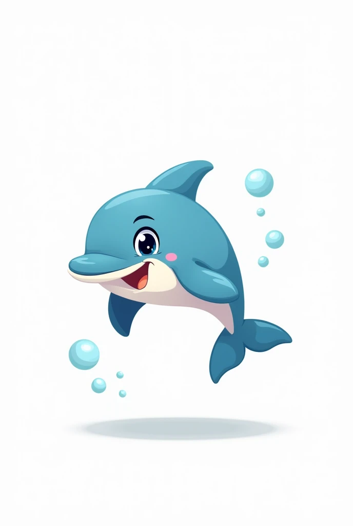 Cute dolphin cartoon white background