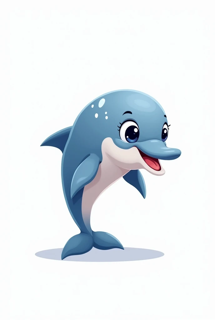 Cute dolphin cartoon white background