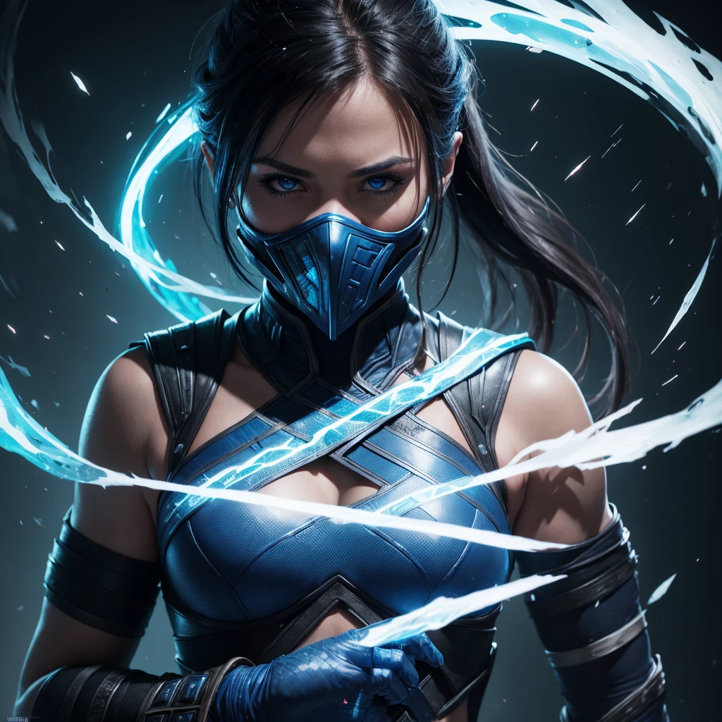 real cinematic ,Mortal Kombat
hybrid: Girl Sub-Zero, sparks, rmx, UHD, high clear detail, many small details, professional photography 4k, colorful, blue ,white, fight
