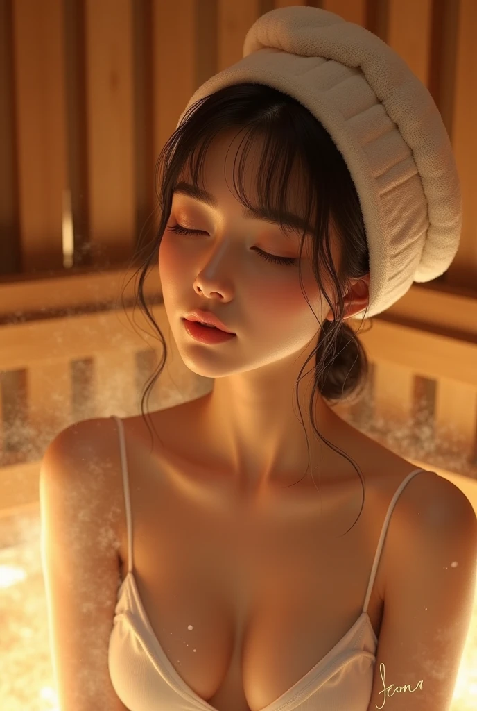 cute、Beauty、Swimwear、sauna、Eyes closed、saunaハット、20th Generation、Idol Style、Korean style