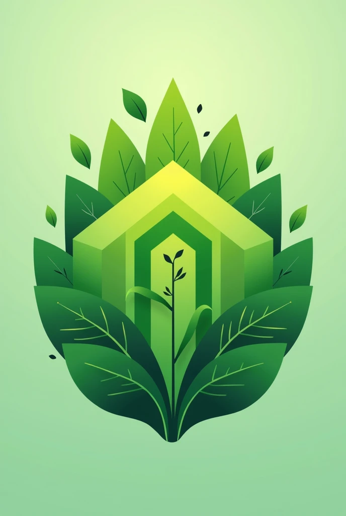 A logo, of a business focused on Agro greenhouses, in shades of green, I celebrate, and ideas