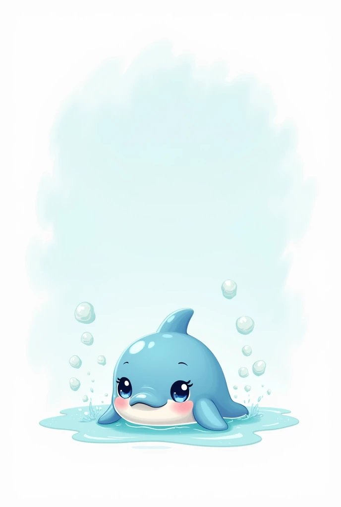 Cute dolphin bored cartoon white background