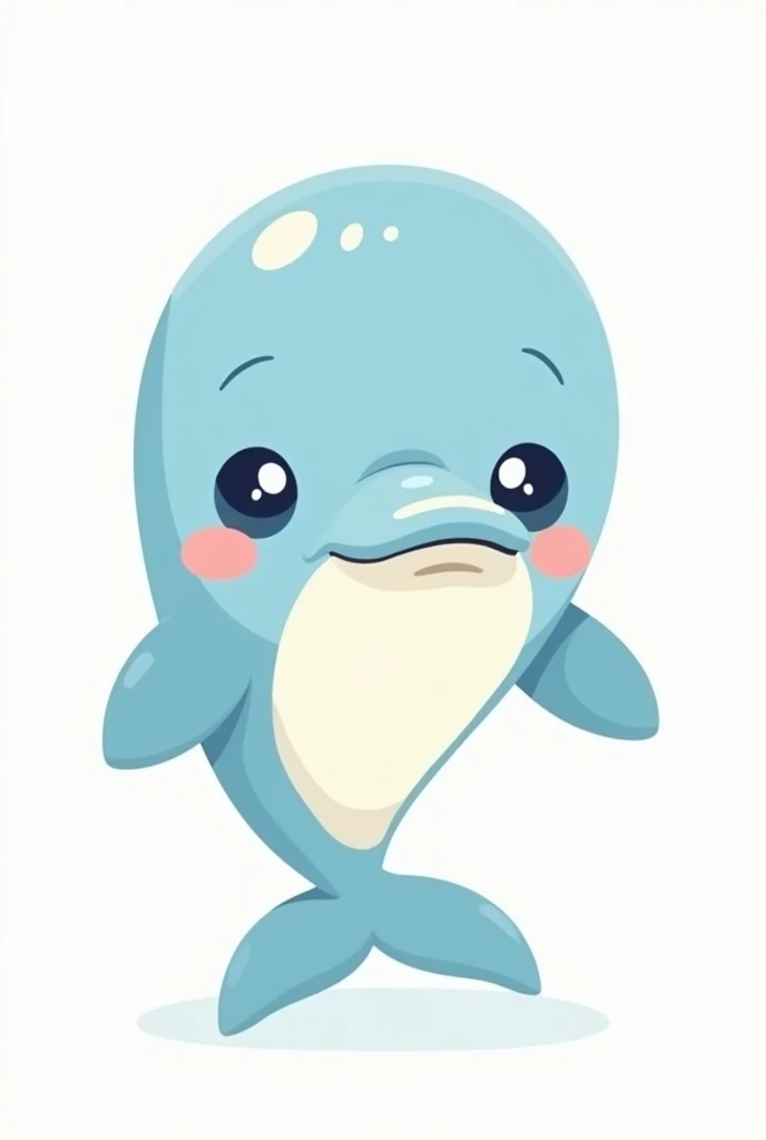 Cute dolphin bored cartoon white background 