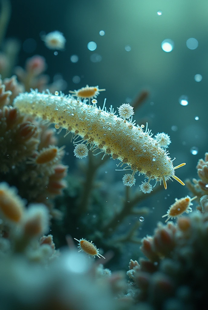 macro shot of microscopic life in water