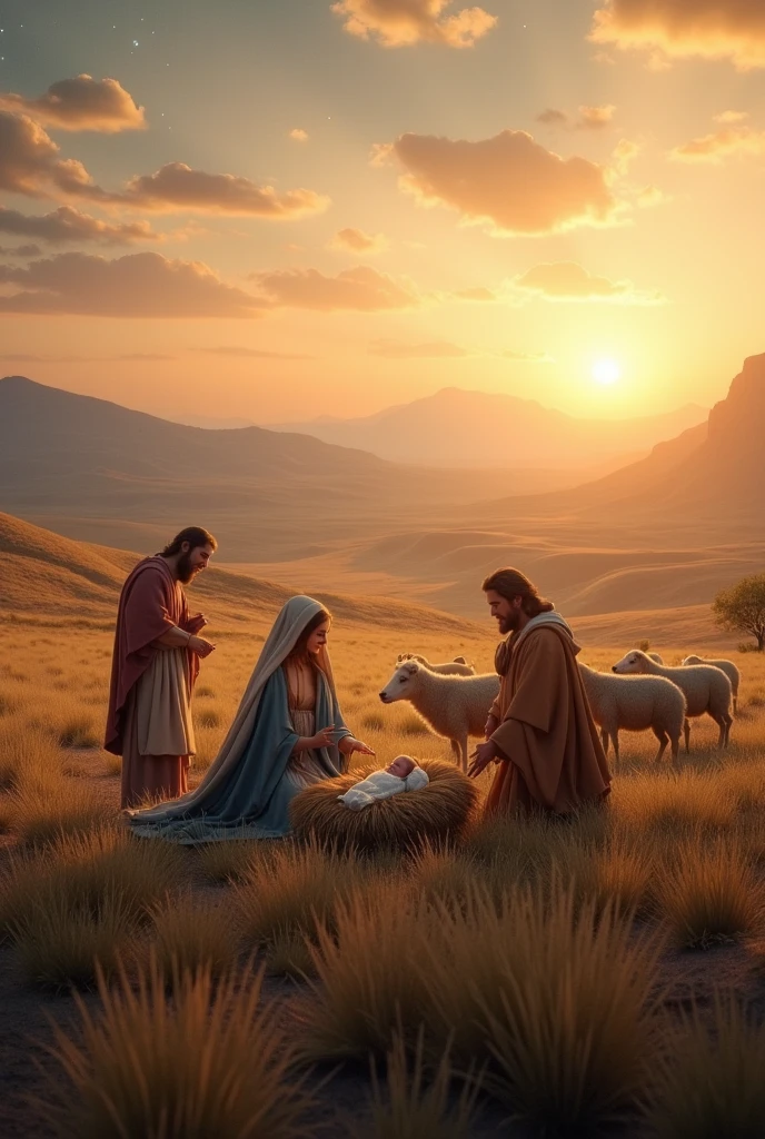 Image of a plains landscape for a moving nativity scene.