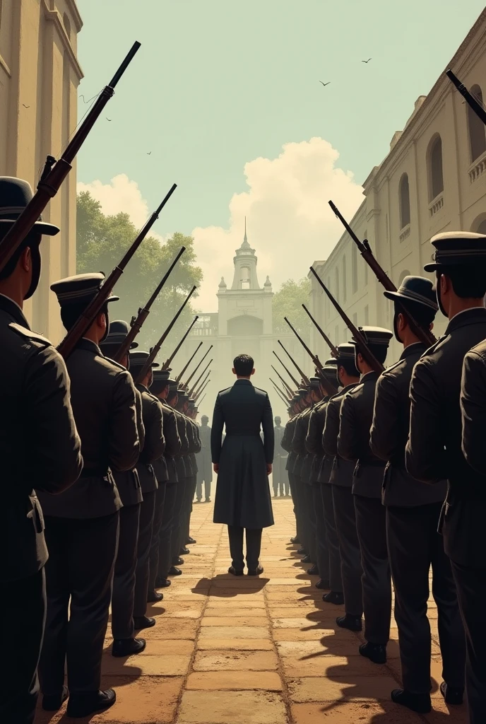 Jose Rizal firing squad 3 point perspective
