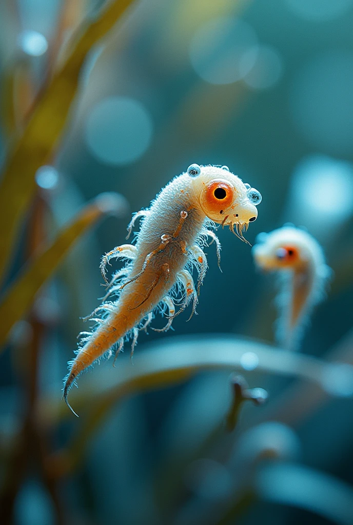 macro shot of microscopic life in water