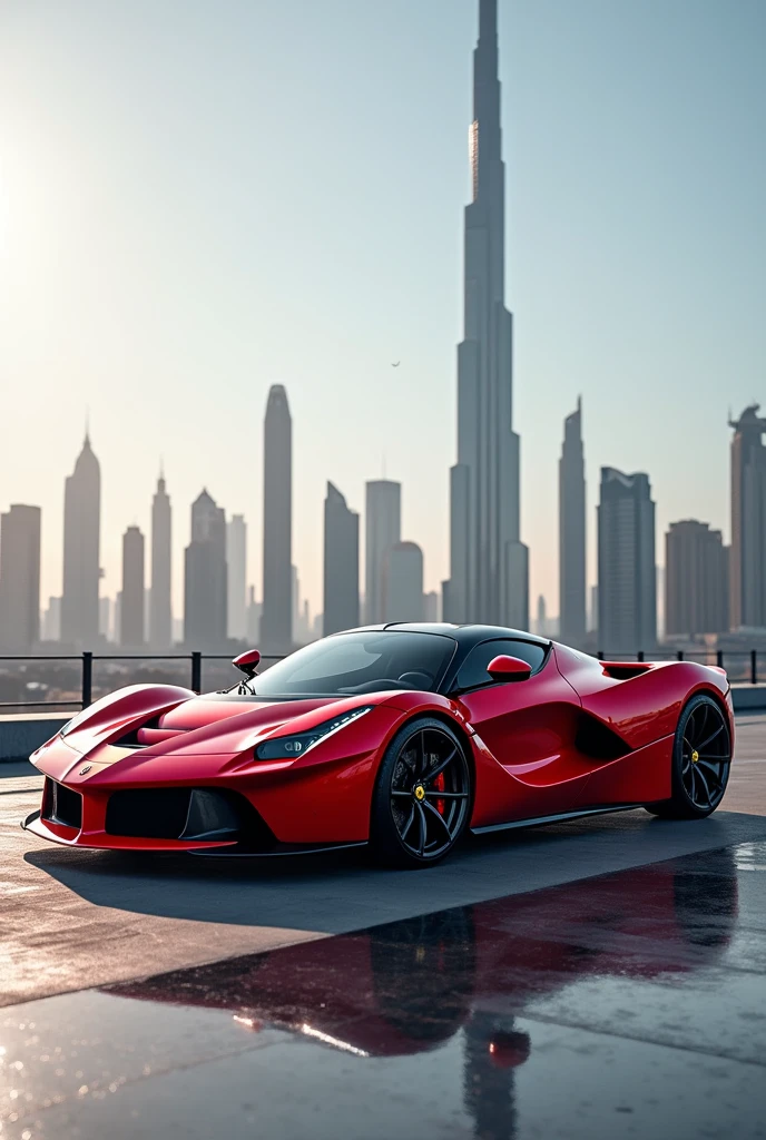 Ferrari F80 in red and black rims in dubai
