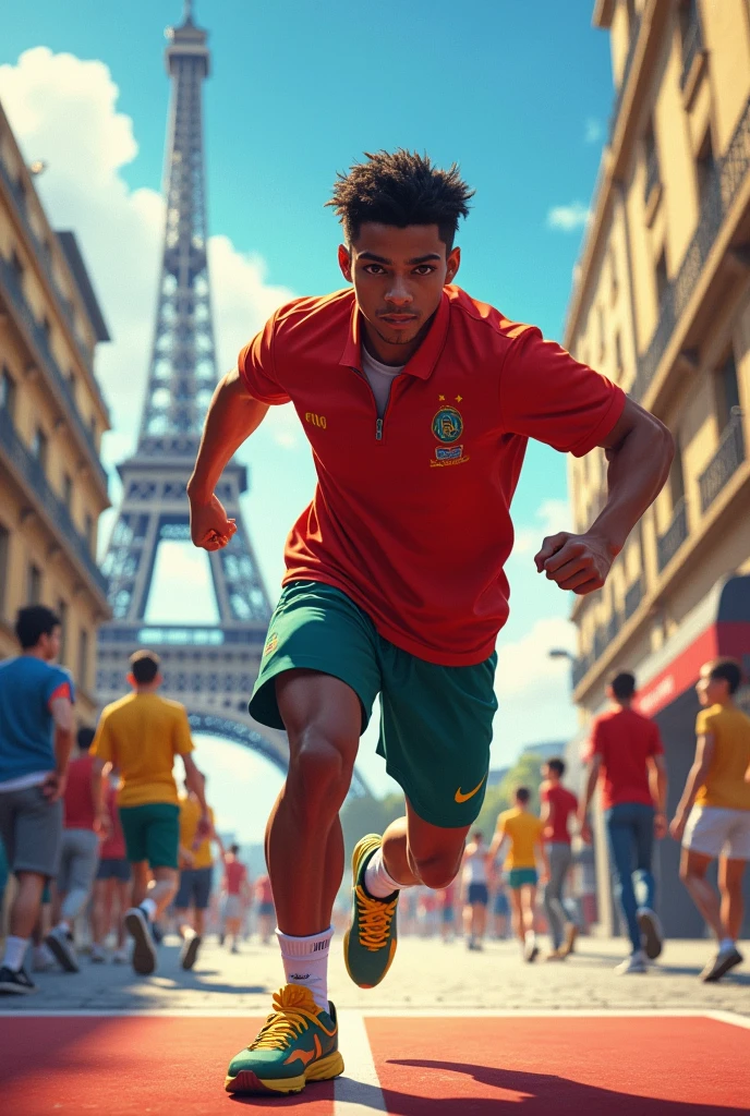 Generate me an image of Paris sportif with MOUSSA as the name entered