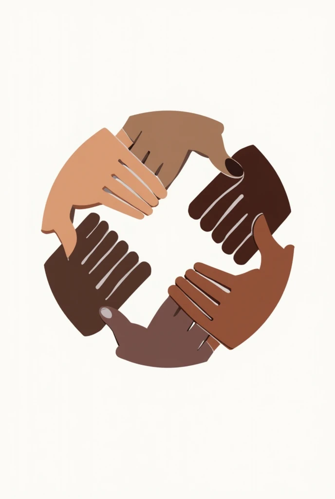 I want to create a circular image for a logo that looks like a puzzle with the image of a bunch of hands