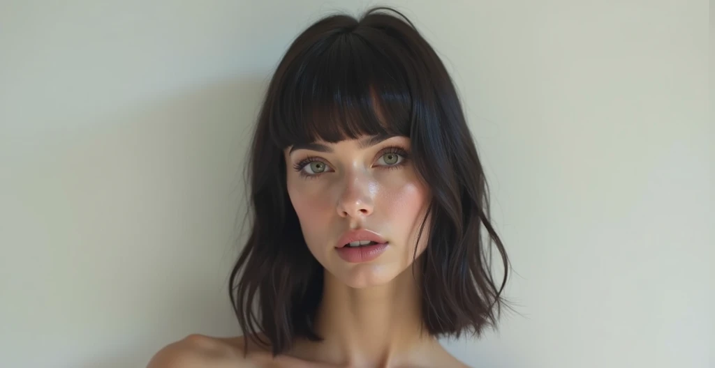 Amelie lens full body real face with black skirt