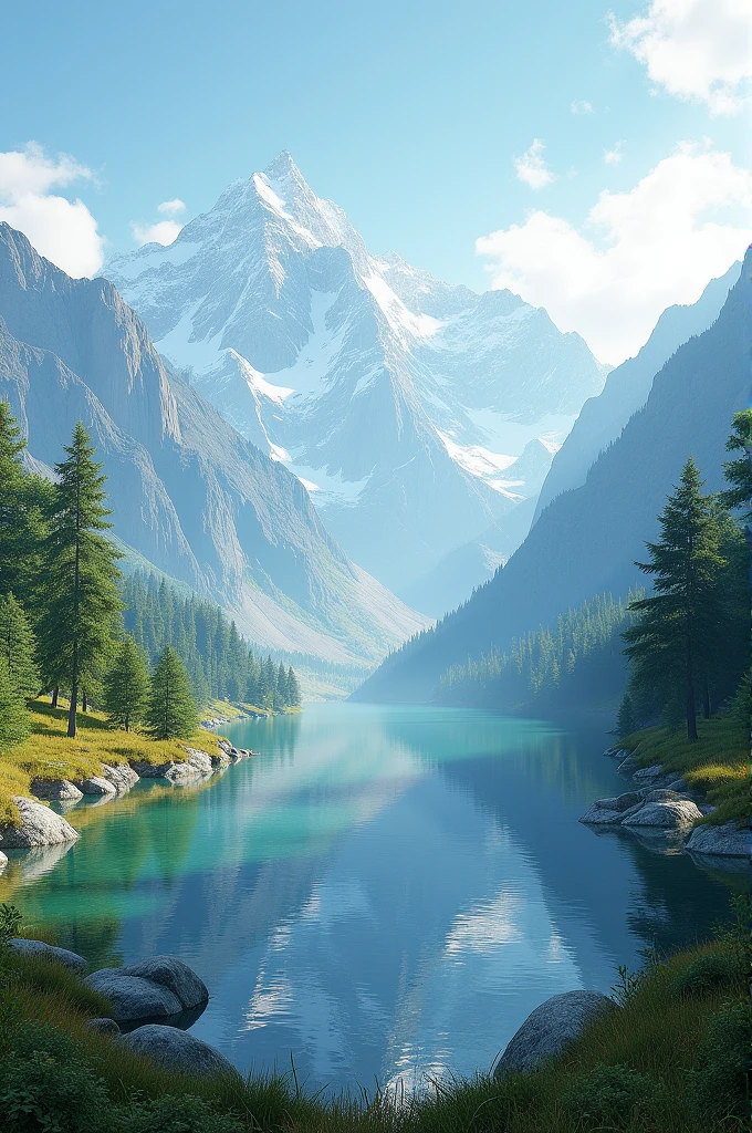A beautiful morning with mountain