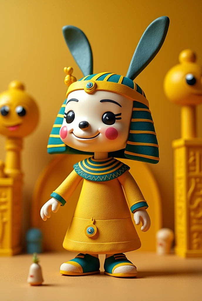 Make an art toy with the following information (In Egypt, yellow is the color of happiness and good fortune.) DO NOT USE YELLOW