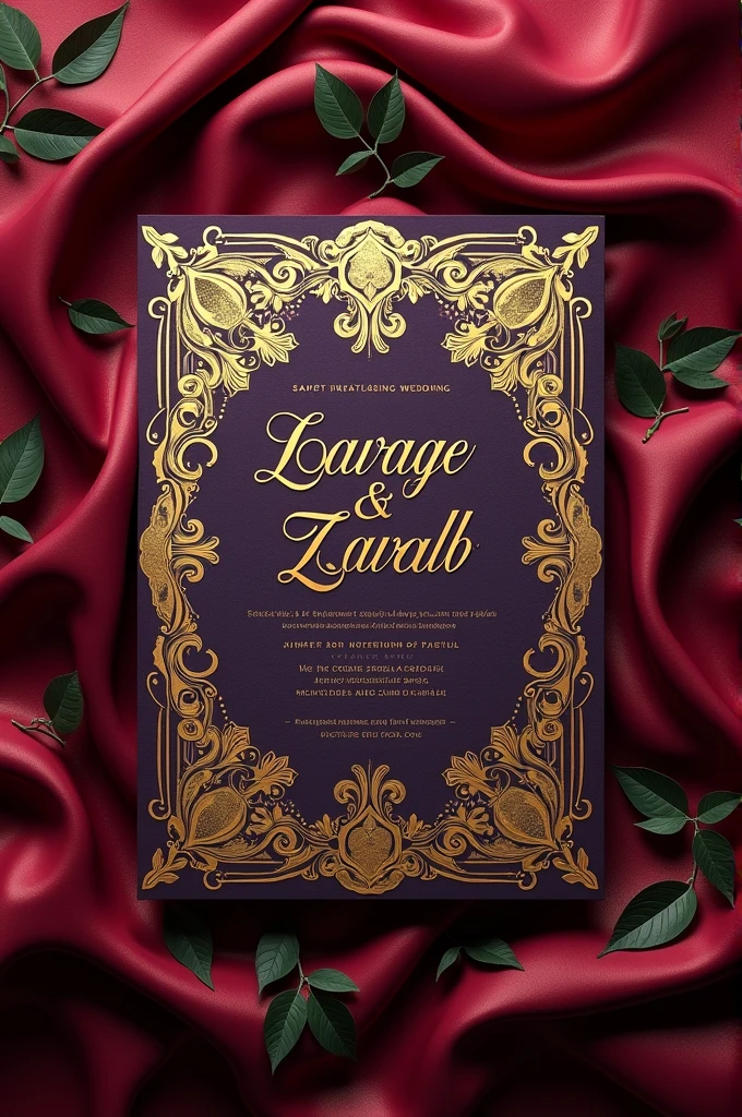 Wedding invitation for Savage and Zainab wedding