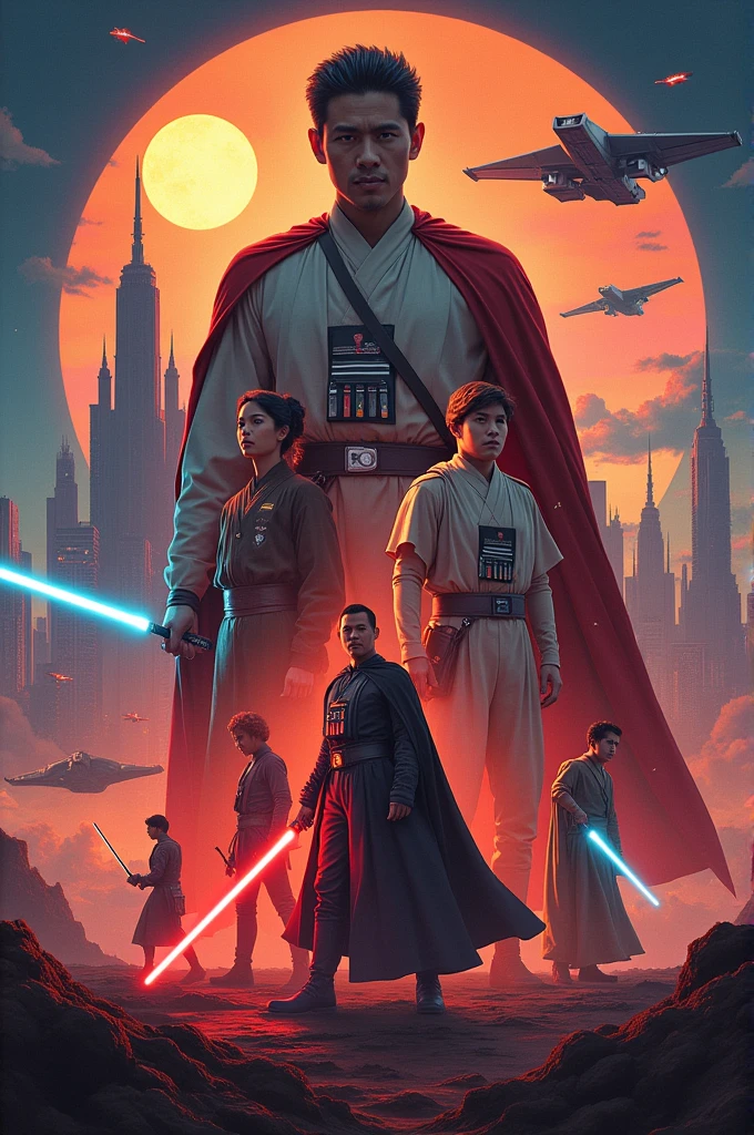 Philippine national heroes as a star wars look-like movie poster