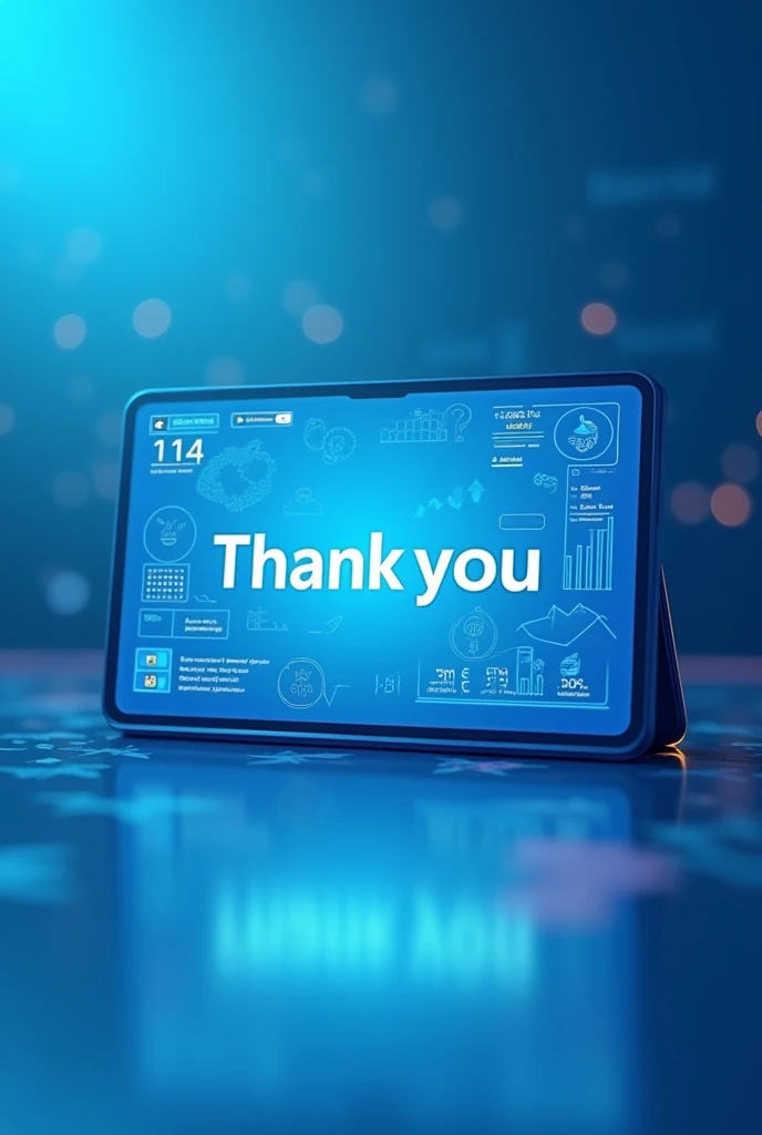 Thank you slide blue background stock market 