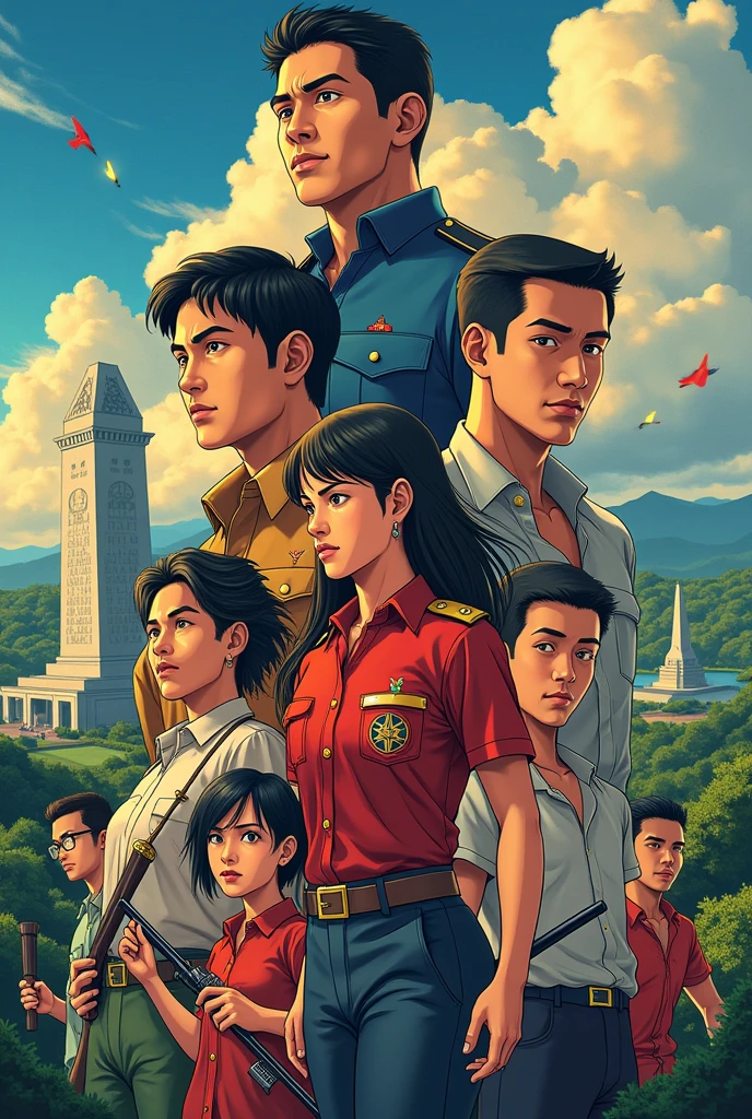 Philippine national heroes as a movie poster anime