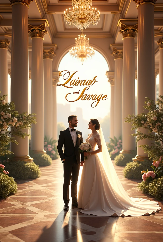 Wedding venue for Savage and Zainab wedding with font writing “Zainab and savage”
