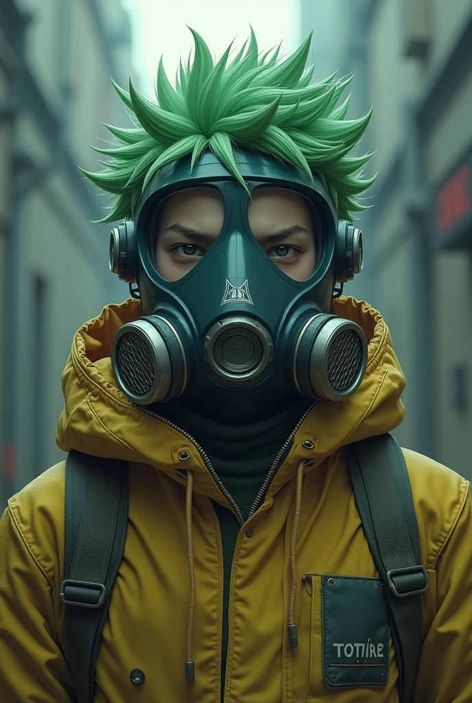 Senku Ishigami v protivogaze