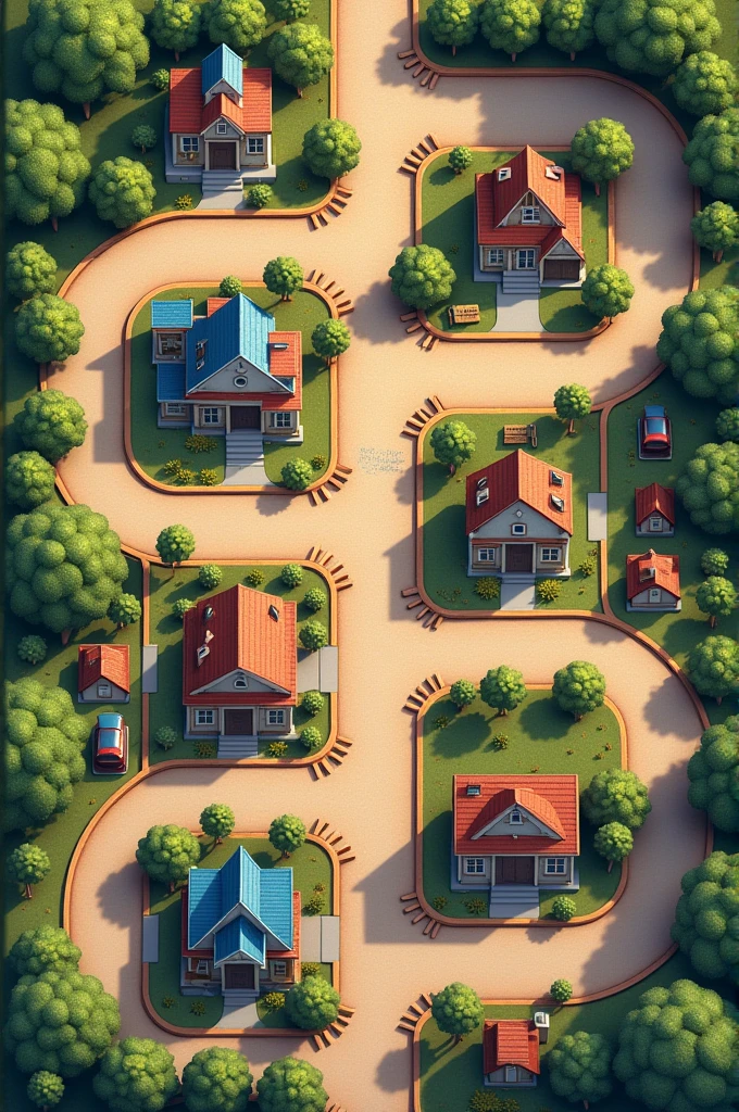 A game board, with equal proportions, with 40 house, 1 starting house, 3 on vacation, 18 houses, 8 expense and 6 car dr. With a real estate bank theme