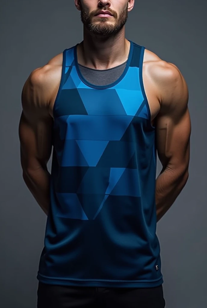 Men&#39;s dark blue gradient triangle tank top