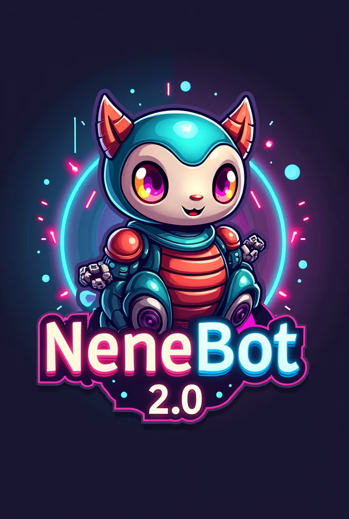 Create me a logo for my multi-featured Discord bot, my bot is called Nenebot 2.0, and create some character or something realistic and that is not a woman or a robot