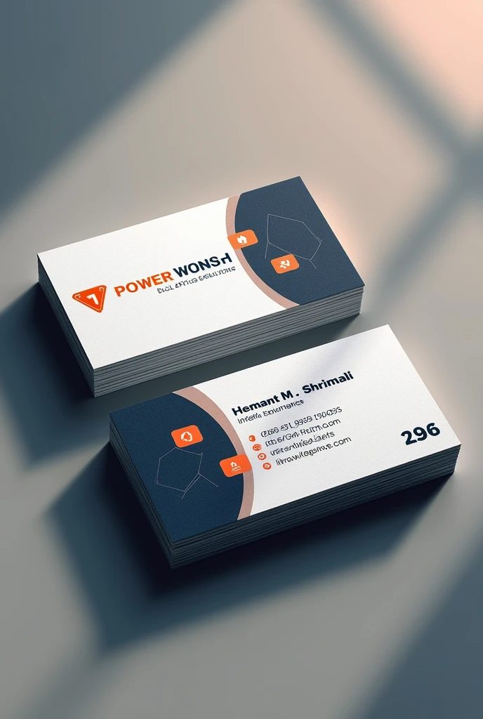 Make visiting card for electral contract name Hemant M Shrimali mobile number 8329396197 email id hemant1shrimali@gmail.com firm name power-up solutions