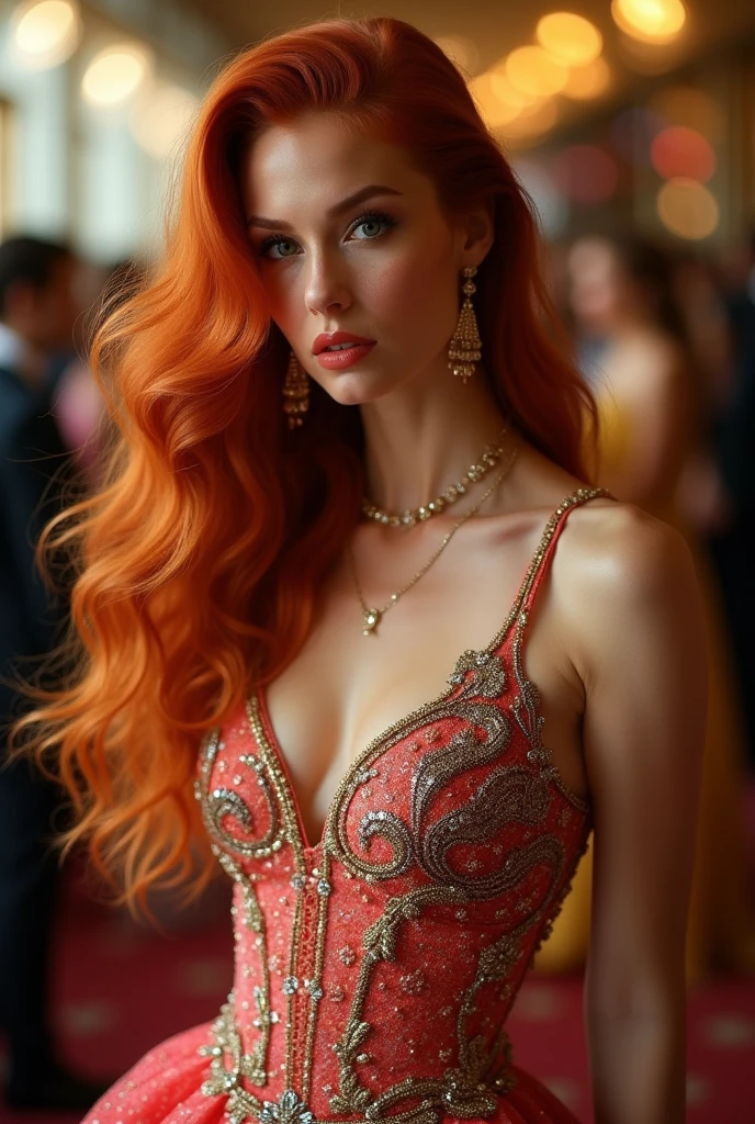 a female centaur going to cocktail party, an elegant female (centaur: 1.5), dynamic hair color, long hair, wavy hair, wearing elegant silk dress, intricate dress, wearing diamond necklace, wearing silver tiara, going to a cocktail party, royal cocktail party, candle light, royal cocktail party background, ultra best realistic, best details, best quality, 16k, [ultra detailed], masterpiece, best quality, (extremely detailed), ultra wide shot, photorealism, depth of field