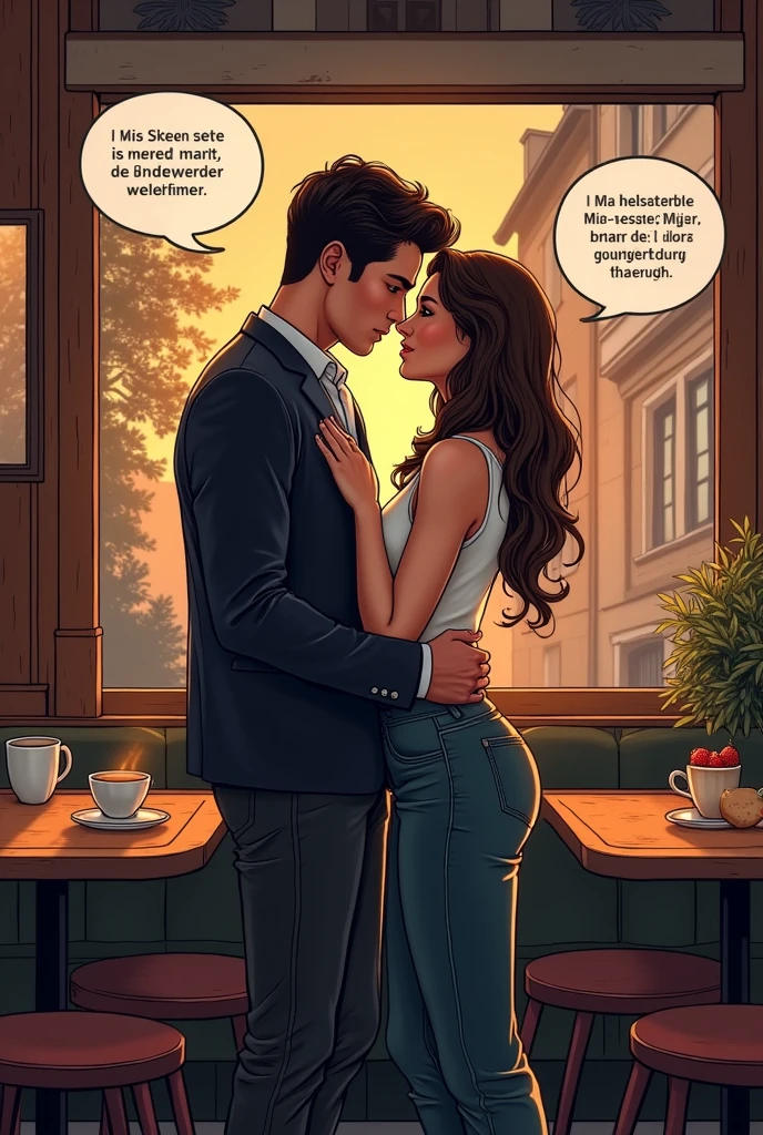 Create a comic with German text and write a love story
