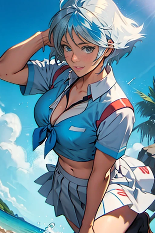 Recommended weight range: 0.9 to 1.Tips: Use inpaint to fix bows.Character:anna yanami, blue hair, medium hair, ahoge, blue eyesOutfit - School Uniform:school uniform, white collared shirt, short sleeves, blue bow, yellow bow, grey pleated skirt, blue kneehighs, brown footwearOutfit - Swimsuitswimsuit, collarbone, cleavage, blue bikini, print bikini, navel, side-tie bikini bottom