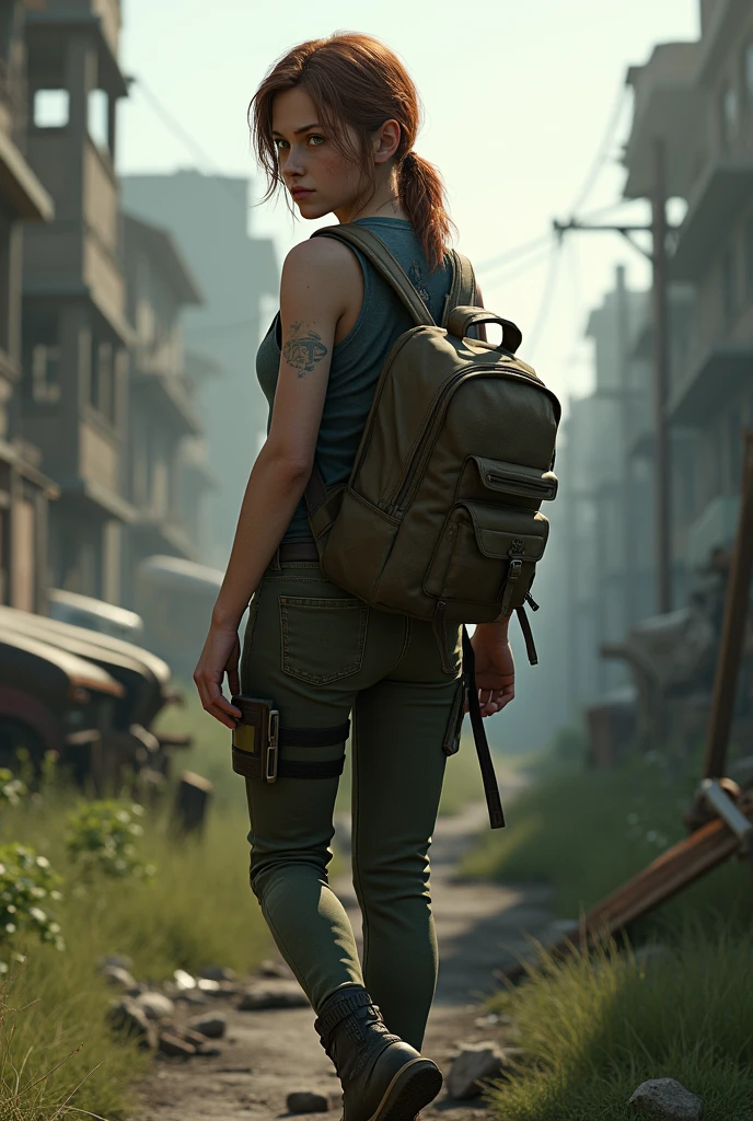 Ellie *personaje de the last of us* walking in front of me with a nice ass