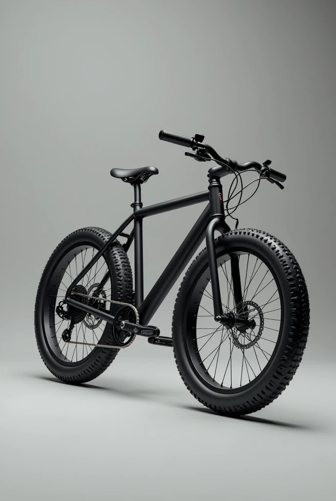 A bicycle on its side painted matte black