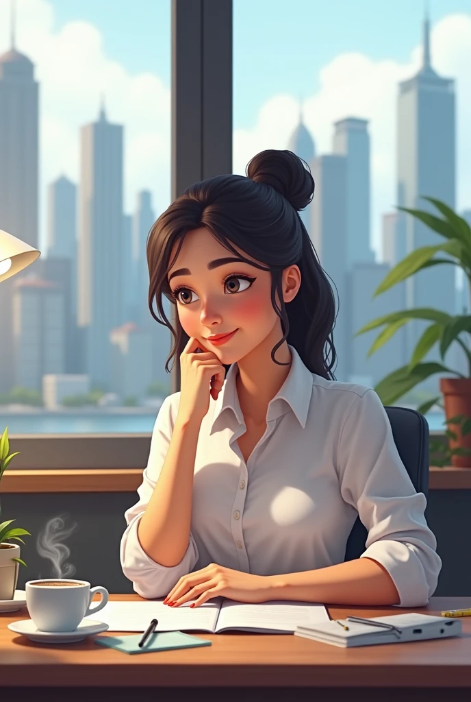 A woman planning her day