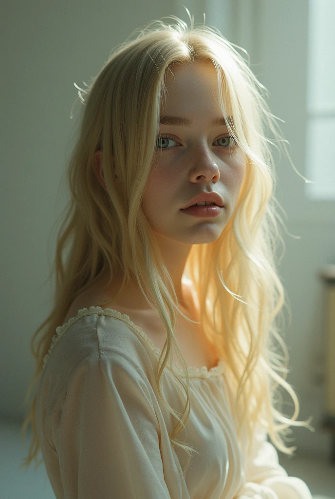 Blonde girl whose face cannot be seen