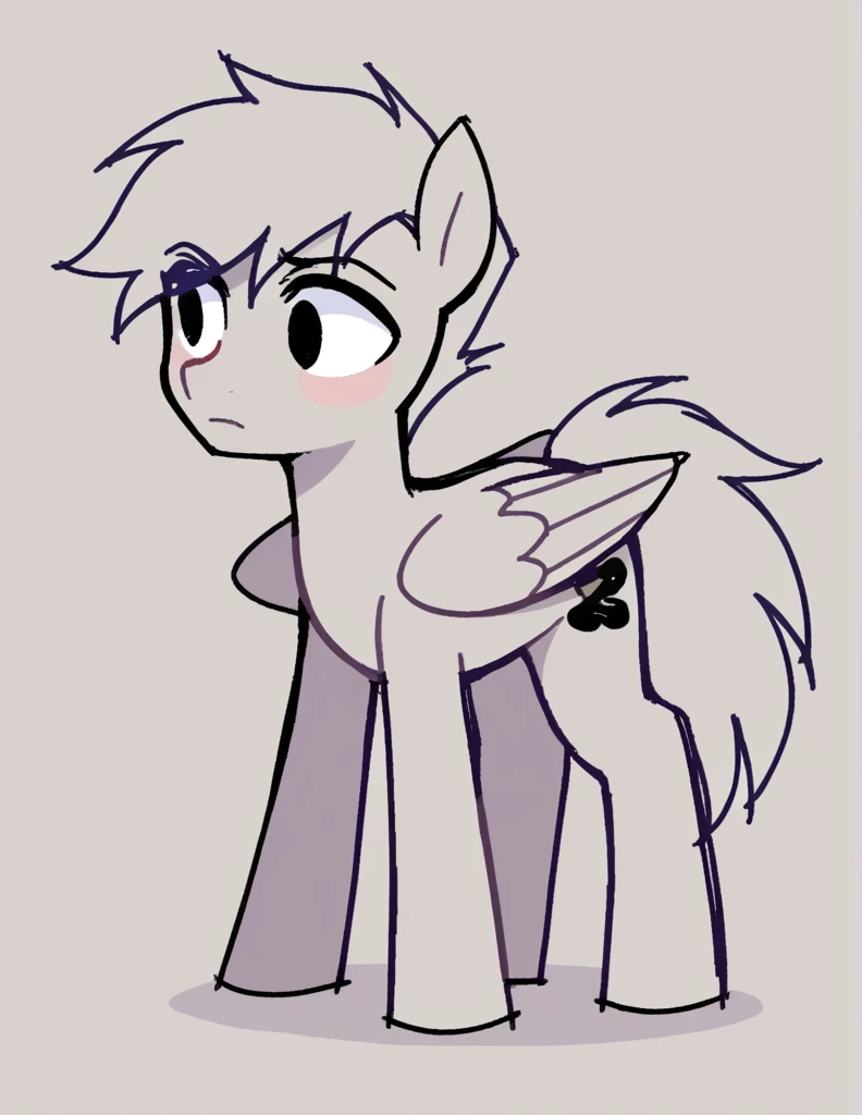 zPDXL, score_9, score_8_up, score_7_up, source_anime, BREAK
sketch, flat color, 1boy, solo, black eyes, original character, pegasus \(mlp\)