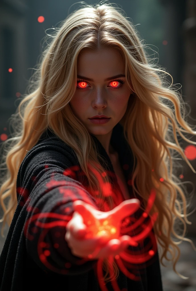 Harry Potter, Snape‘s Daughter, blonde hair, When using magic eyes glow red