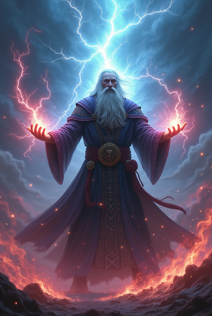 A wizard releasing all his power