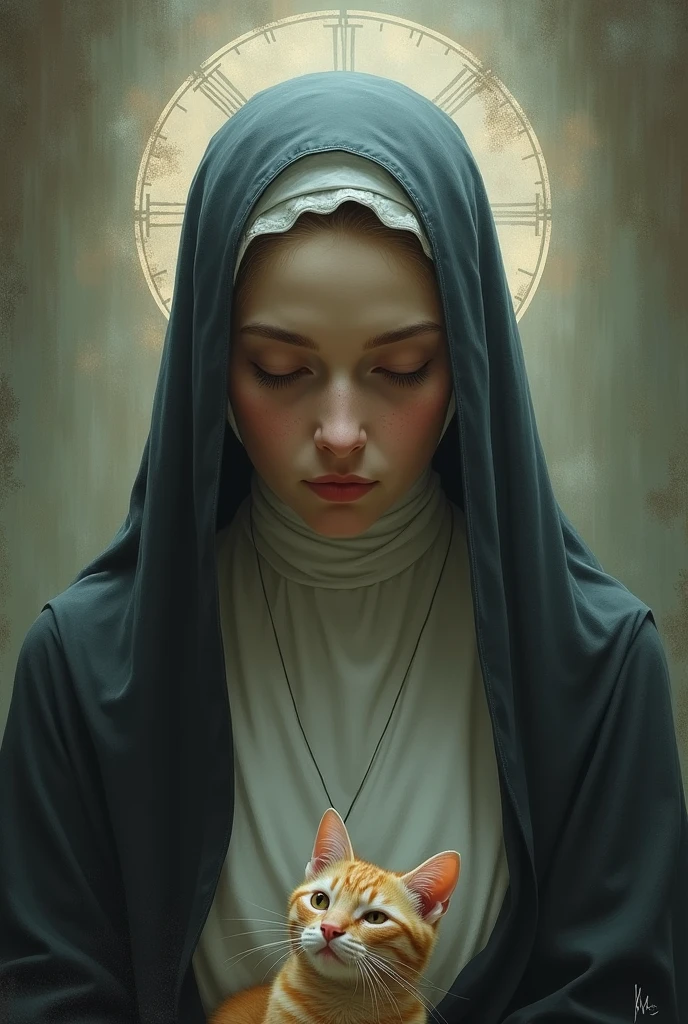 Mother Clara of the Heart of Mary with mewing as a meme