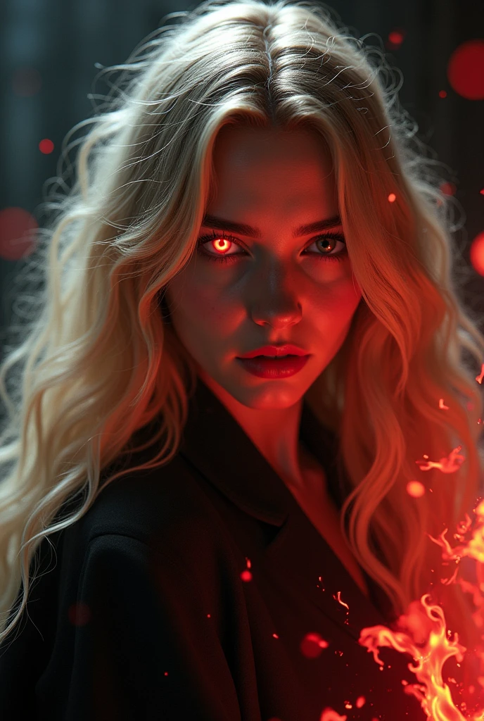 Harry Potter, Snape‘s Daughter, blonde hair, When using magic eyes glow red