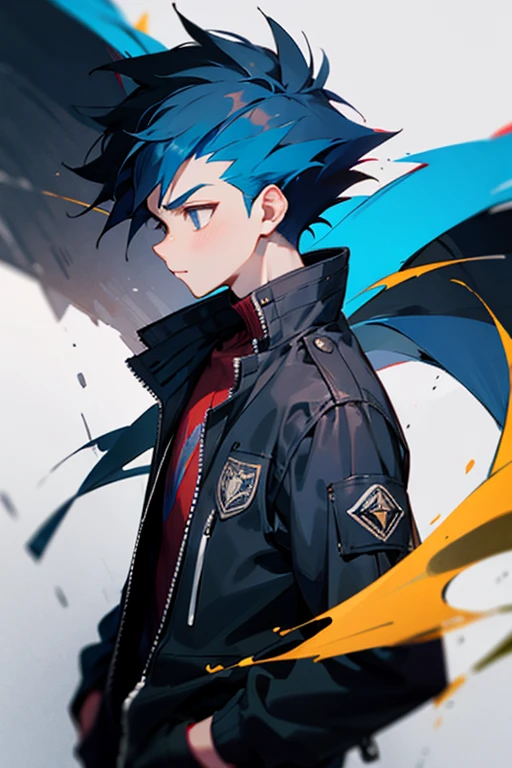 Boy with spiky hair and a black jacket
