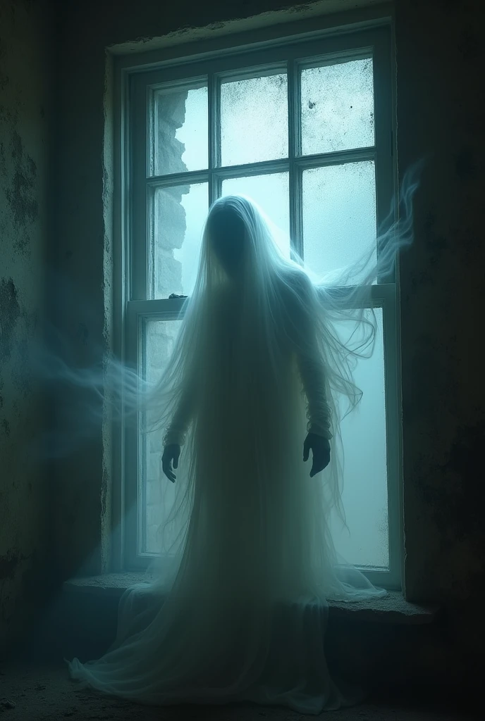 A haunting appears and disappears from the window 